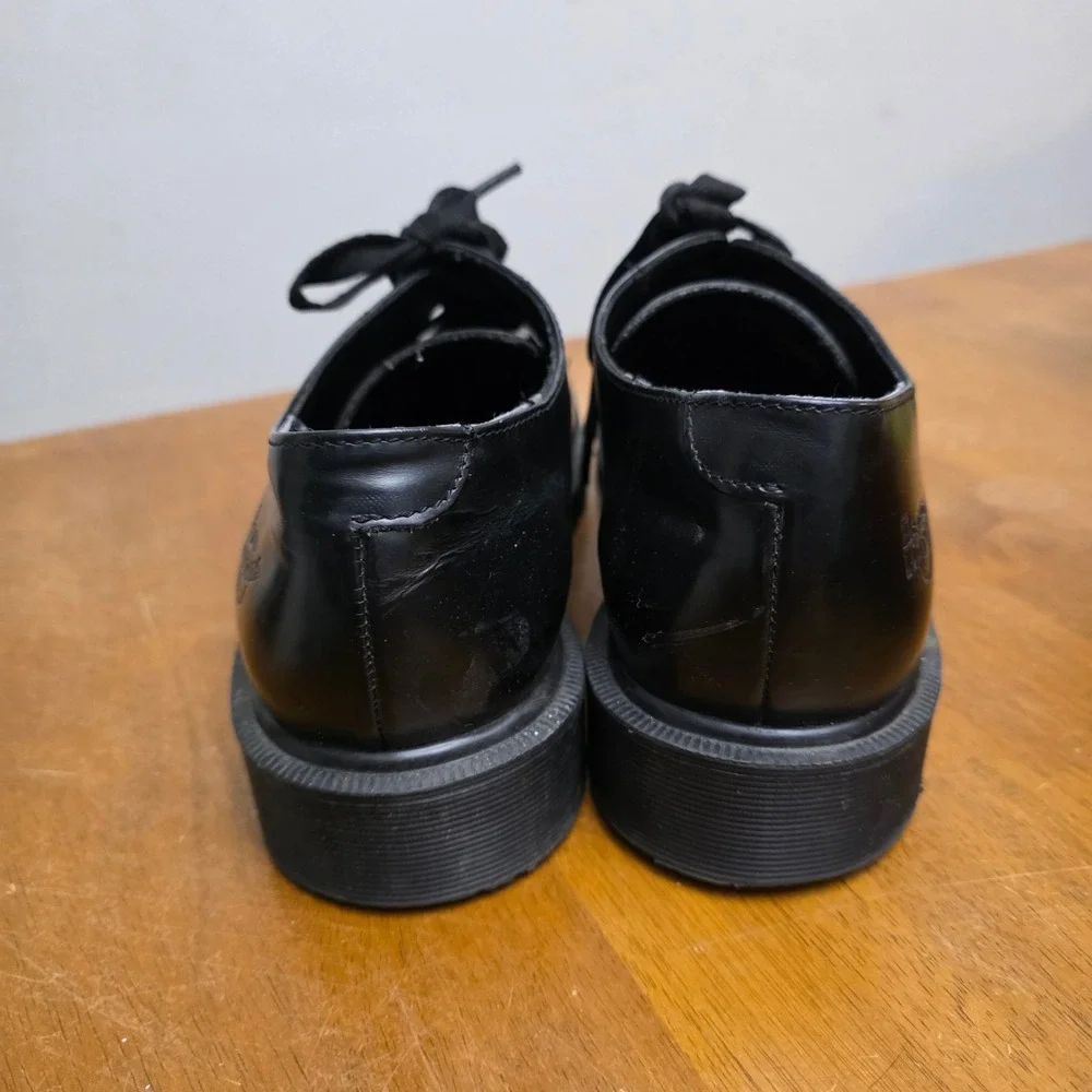 Vintage Dr. Martens 9A51 Oxford Mens 11 Black Leather Square Toe Chunky Lug Goth